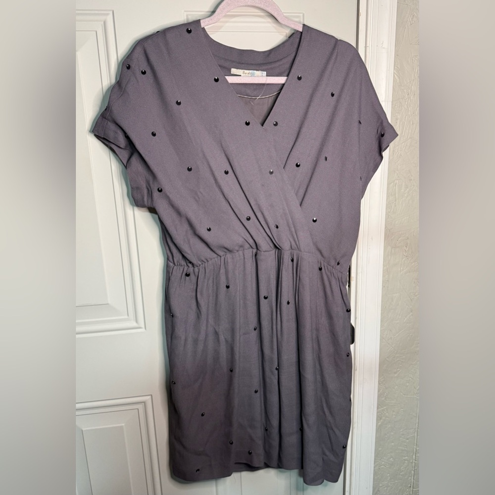 Boden Charcoal Dress with‎ Black Accents